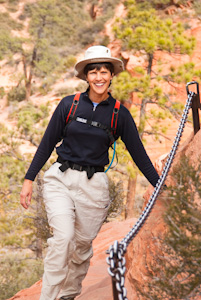 Lisa Potts hinking in Zion National Park