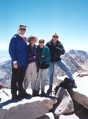 Bob, Lisa, Jim and Mary Germain on the summit of Mount Whitney