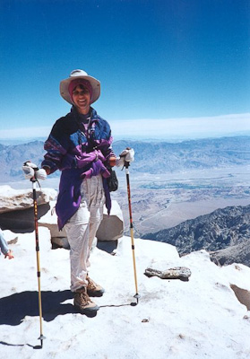 Lisa on top of Mount Whitney