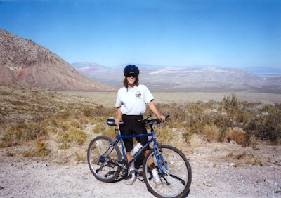 Lisa Mountain Biking in Cottonwood Canyon