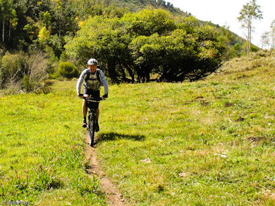 Bob riding the Ute Trail.  An alternate route on his Telluride to Moab mountain bike tour.