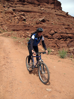 Lisa thoroughly enjoying the White Rim