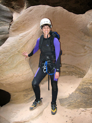 Lisa in the heart of Pine Creek Canyon