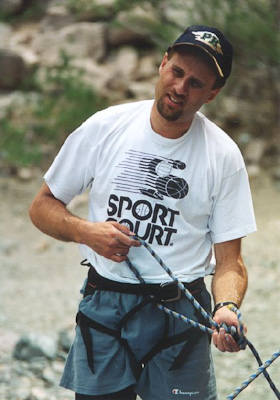 Dave Smith rock climbing in Keyhole Canyon