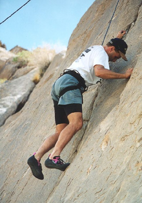 Dave Smith rock climbing in Keyhole Canyon