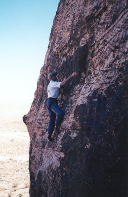 Dave Potts climbing