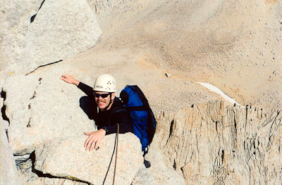 Coming up to Simon on the 5th pitch.  Photo by Simon Peck.