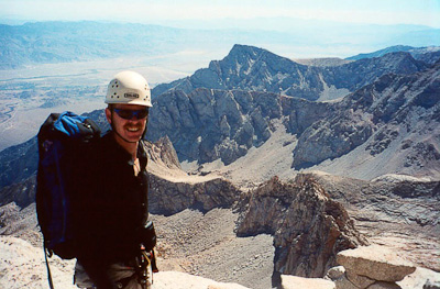 Looking to the southeast with Mount Irvine and the Owens River Valley beyond.  Photo by Simon Peck.