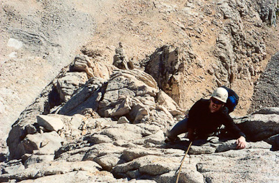 Coming up to Simon on the seventh pitch.  Photo by Simon Peck.