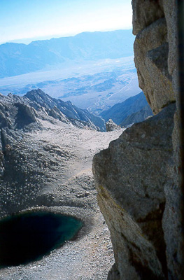 The view to Lone Pine from the seventh pitch belay