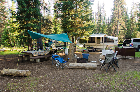 Our great campsite in Crater Lake National Park