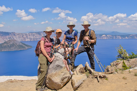 Our family on the rim above Crater Lake