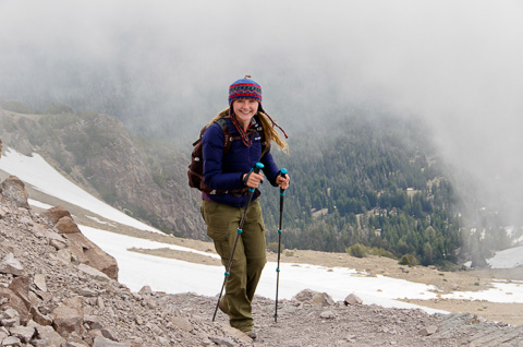 Hannah on her way to the summit of Lassen Peak