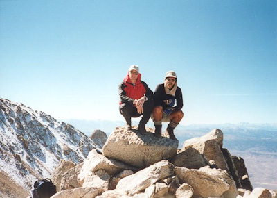 Bob and Rick Loop on the summit of  Boundary Peak