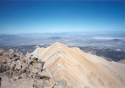 Summit of Boundary Peak as viewed from the summit of Montgomery Peak