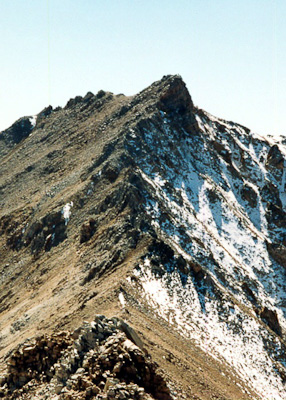 Summit of Montgomery Peak as viewed from the summit of Boundary Peak