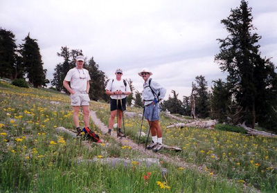 South Loop trail to Mount Charleston.  Bob, Jim Germain, && Rick Loop