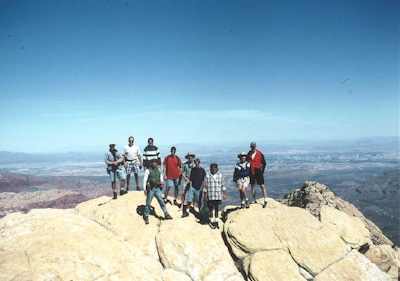 The top of Bridge Mountain in Red Rock Canyon National Conservation Area (Las Vegas in background)