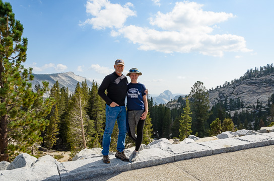 Bob and Hannah at Olmsted Point the day before their Half Dome hike in Yosemite National Park