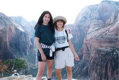 Cindy Cunningham and Lisa on Angels Landing in Zion National Park