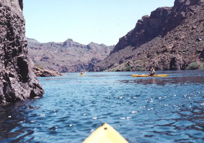 River full of people having fun paddling