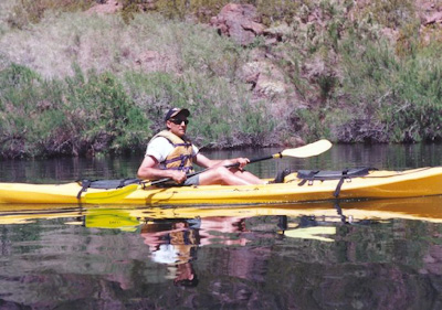 Pastor Dave Smith kayaking the Colorado River in Black Canyon