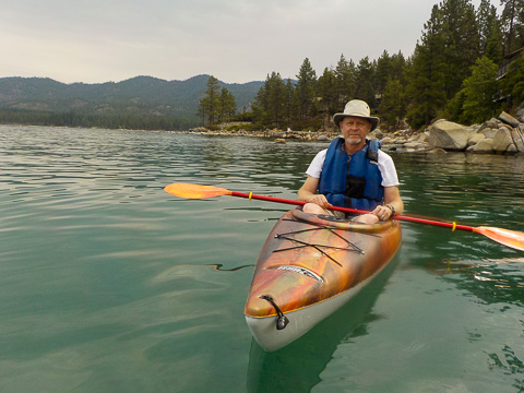 Bob kayaking on Lake Tahoe