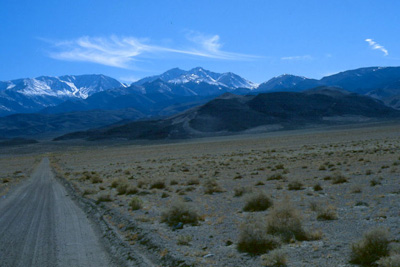 The approach road to the Boundary Peak trailhead