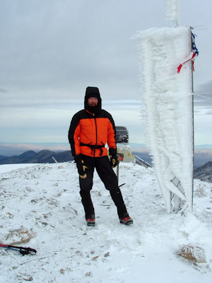 Rime ice on the summit of Mount Charleston