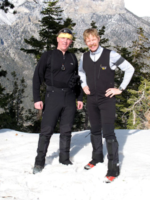 Steve Hamilton and Bob Potts at High Lookout on the South Loop trail to the summit of Mount Charleston.