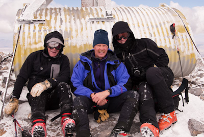 Seamus Brennan, Bob and Steve Hamilton on the summit of Mount Charleston (11,918 feet)