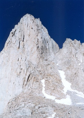 Mount Whitney and the Mountaineers Route up the right couloir