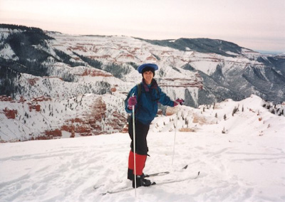 Lisa cross country skiing at Cedar Breaks Utah