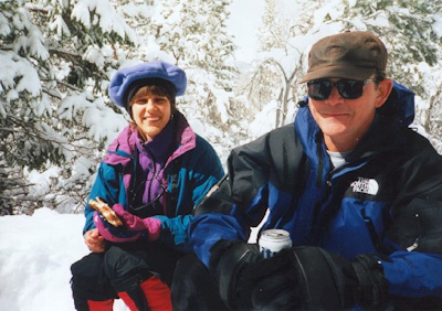 Lisa and Jim Germain during cross country ski break