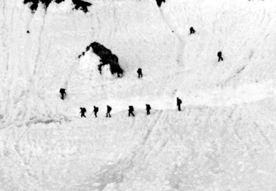 Crossing the Bergschrund