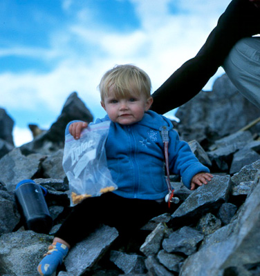 Hannah on the summit of Mount Dana