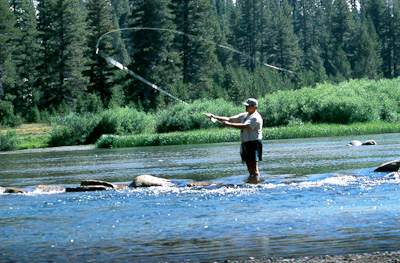 Jim Germain fishing on the Tuolumne River