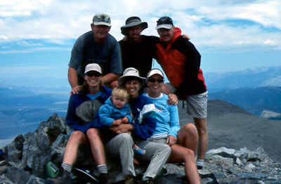 The  gang on the summit of Mount Dana in Yosemite National Park