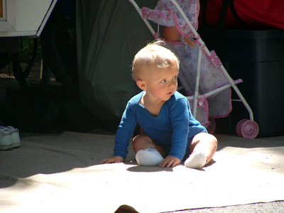 Caleb figuring out how to crawl