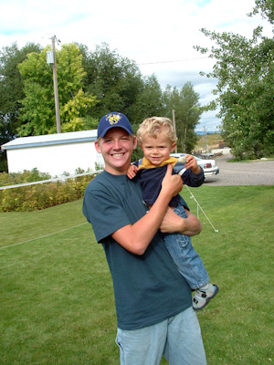 The oldest and youngest Potts grandkids -- Josh and Caleb.