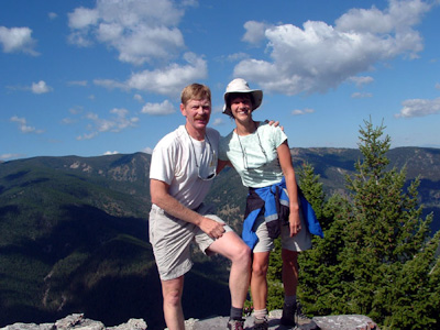 At the top of Storm Castle (Castle Rock) in the Gallatin Canyon