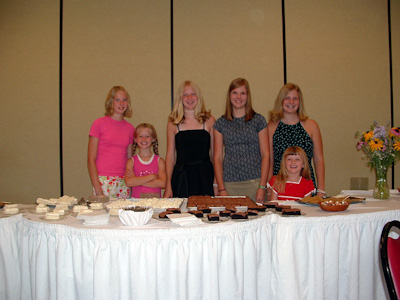 Hannah and her girl cousins at Grandpa and Grandma's 50th wedding anniversary reception.