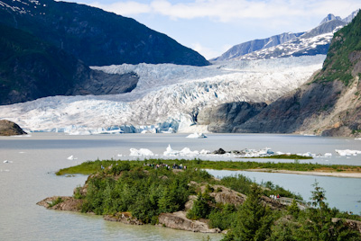 The Mendenhall glacier near Juneau, Alaska.