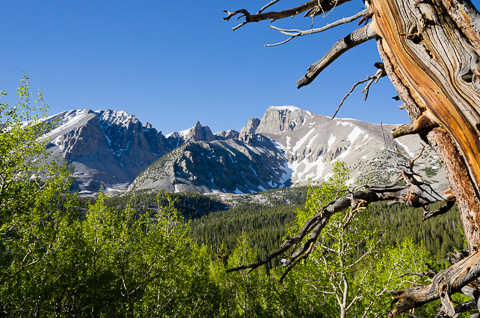 Wheeler Peak in Great Basin National Park. Wheeler Peak is the second highest mountain in Nevada.